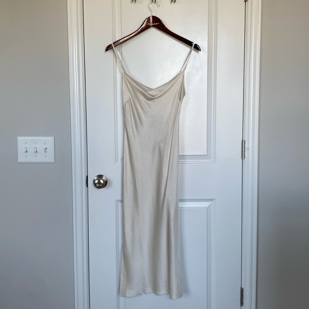 NWT Express Satin Cowl Neck Midi Slip Dress